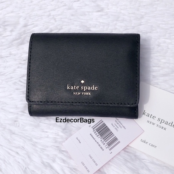 kate spade Handbags - NWT Kate Spade Connie Small Trifold Wallet Black